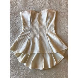 Cream strapless top